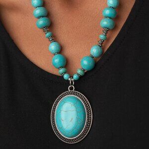 Paparazzi Jewelry Accessories - Home Sweet HOMESTEAD - Blue Necklace - Vintage